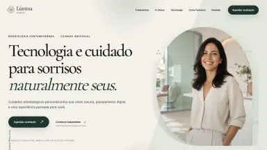 Página inicial do projeto Clínica Lúmina